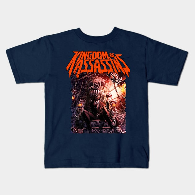 Kingdom of Assassins Skull throne Kids T-Shirt by erikmackenzie